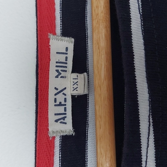 Alex Mill Navy and White Striped 100% Cotton Nautical Sweater Size XXL - Picture 3 of 6